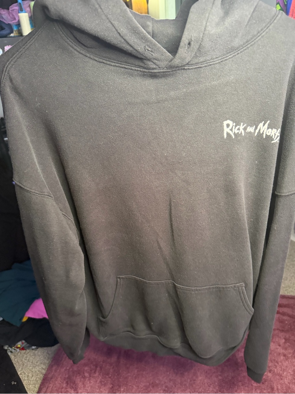 “Vintage” Season 1 Rick and Morty Black Pullover Hoodie